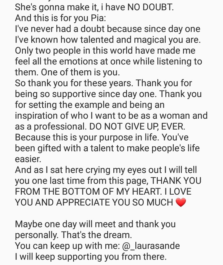 PiaToscanoSpain's tweet photo. THIS IS GOODBYE. 
It's been a journey. Thank you. @PiaToscano https://t.co/NV39V3sb7G