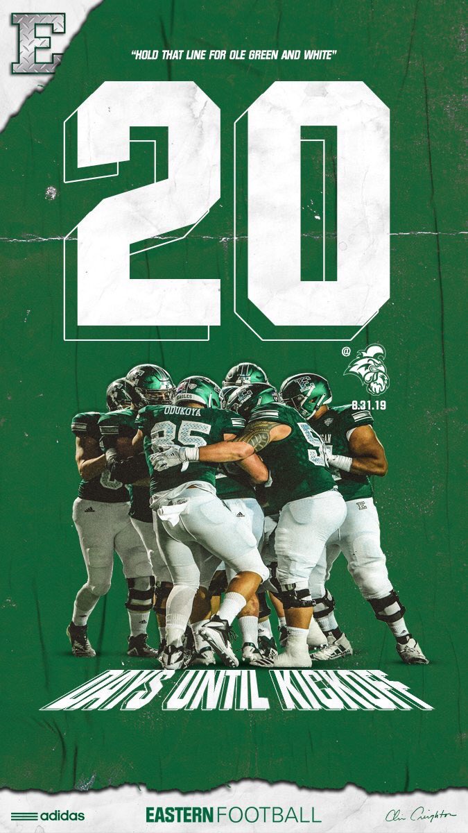 2️⃣0️⃣ Days Until Kickoff!  Y >

#EMUEagles 🦅 | #ETOUGH⛓