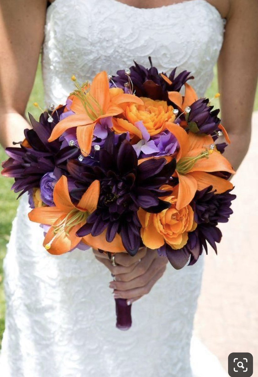 Honest thoughts for a fall wedding? Color wise? Just the color. Purple and  orange. I love the asthetic., image size:821x1200