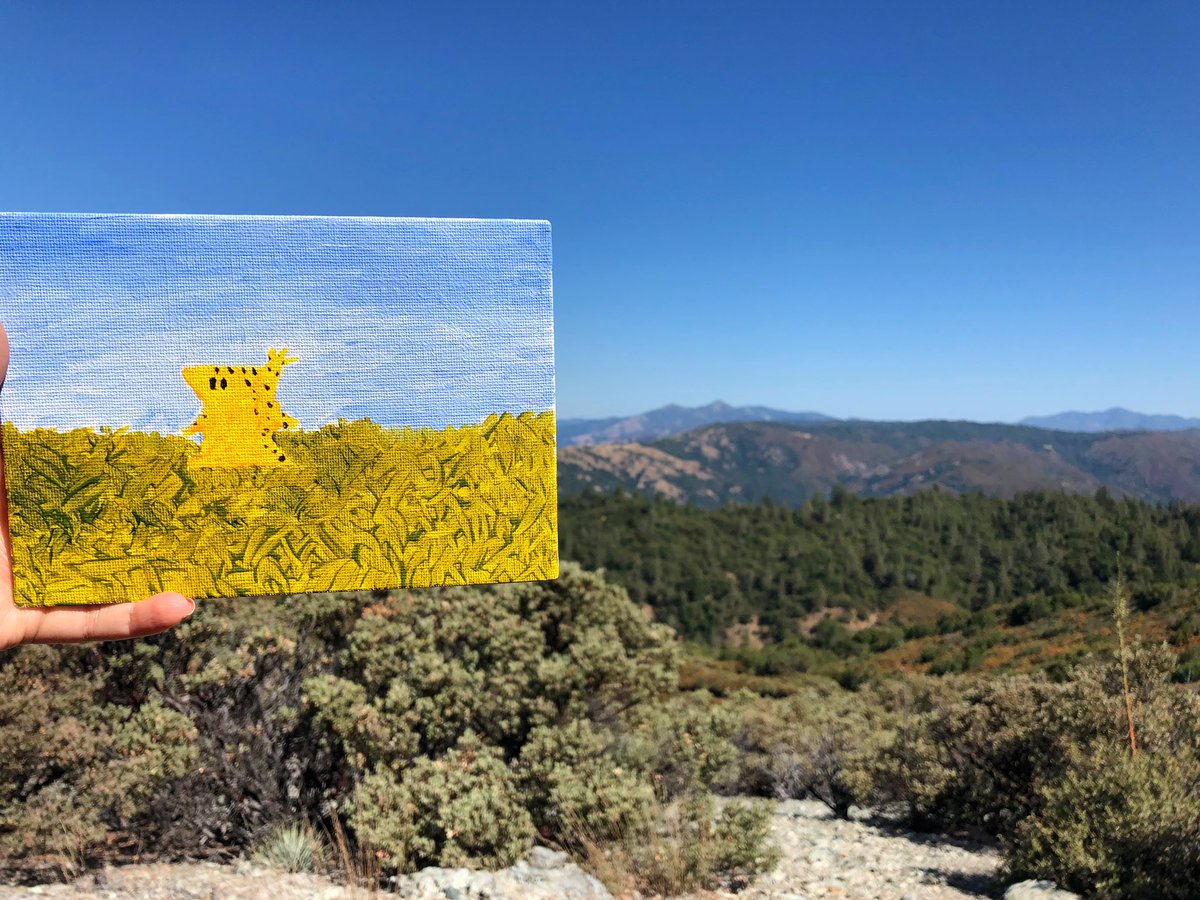 AJPauly's tweet photo. Hey @StrongBadActual! Did some painting in Big Sur with my fiancé this weekend. Thought you might enjoy this mountainous masterpiece. 

We call it “The Cheat in Repose” https://t.co/oChFKzSLgW