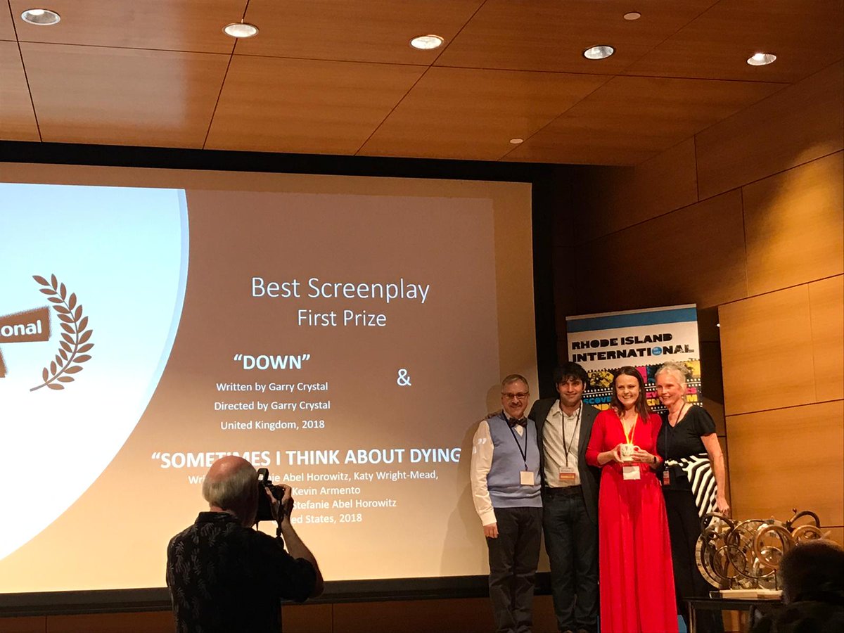 So excited to announce ...please be upstanding for the AWESOME and incredibly talented @garrycrystal for winning BEST SCREENPLAY for @down_thefilm @RIFilmFest #RIIFF2019 #winner #supportindiefilm #amandadonohoe #paulbarber @Jam_Eeles #mentalhealth #LGBT #veryproudproducer