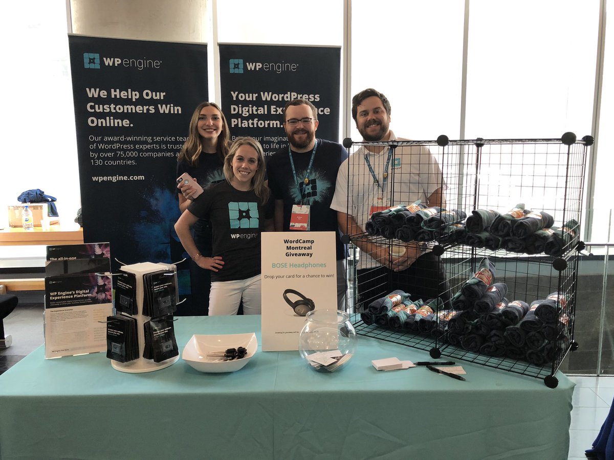 Thank you to <a href="/wpengine/">WP Engine</a> to be with us this weekend! #WCMTL 
- - - - 
Merci à <a href="/wpengine/">WP Engine</a> d’être avec nous au Wordcamp Montréal ! #WordCamp