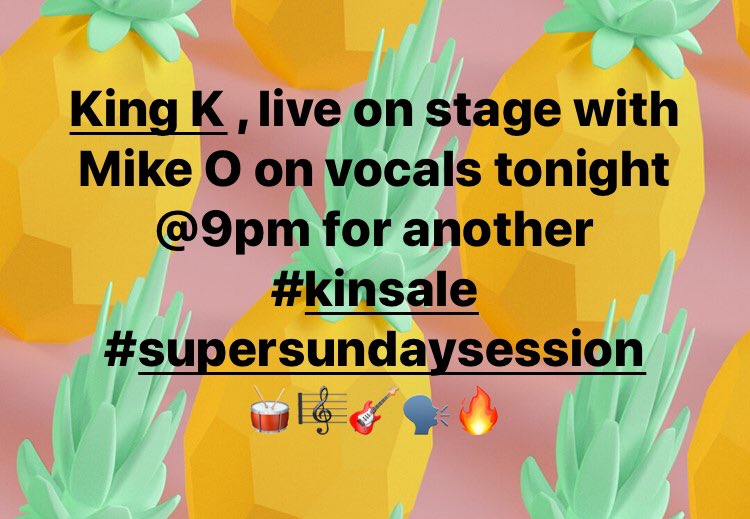 TheFolkhouse's tweet photo. King K , live on stage with Mike O on vocals tonight @9pm for another #kinsale #supersundaysession
π₯πΌπΈπ£π₯ https://t.co/z0gKipaqpd