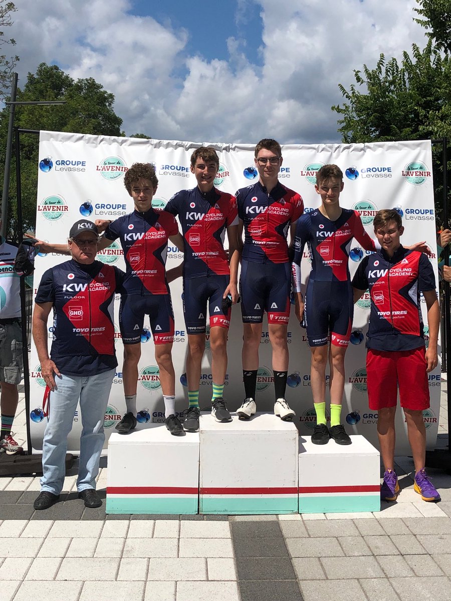 Goody2112's tweet photo. ⁦@ontariocycling⁩ teams take top step “GOLD” Podiums of Cadet Team General Classifications Team!!

Ontario:
Amanda, Emily, Dylan, MacKenzie!!

KW Cycling Academy :
Reid, Liam, “Q”, Wesley!!!

Outstanding work at Tour de L’Avenir !
⁦@WaterlooCC⁩ ⁦@citywaterloo⁩ https://t.co/EI5kaS7I8J