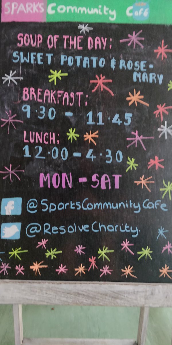 ResolveCharity's tweet image. Amazing response locally to our brand new Not-for-profit "Pay What You Can" Community Cafe. Fresh food made from scratch daily. Supporting Resolve's Night Shelter. Pop by for a  ☕ &amp;amp; 🍰 Please, please retweet &amp;amp; let's get people to SPARKS Cafe