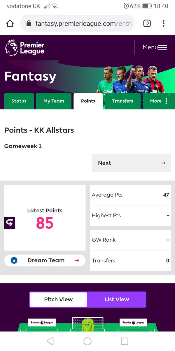 Kate8191's tweet image. Not a bad start #FantasyPL #fantasypremierleague