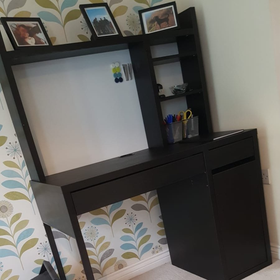 Very excited we finally have a desk set up! And it even has a magnetic whiteboard! #winning #office #teacher #teacherexcitment