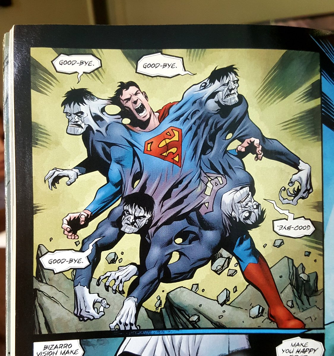 DREGstudios's tweet photo. Freeeeaky.... #NowReading Escape from Bizarro World (2008 / by Geoff Johns and Richard Donner with art by Eric Powell) https://t.co/IkqiRETugJ