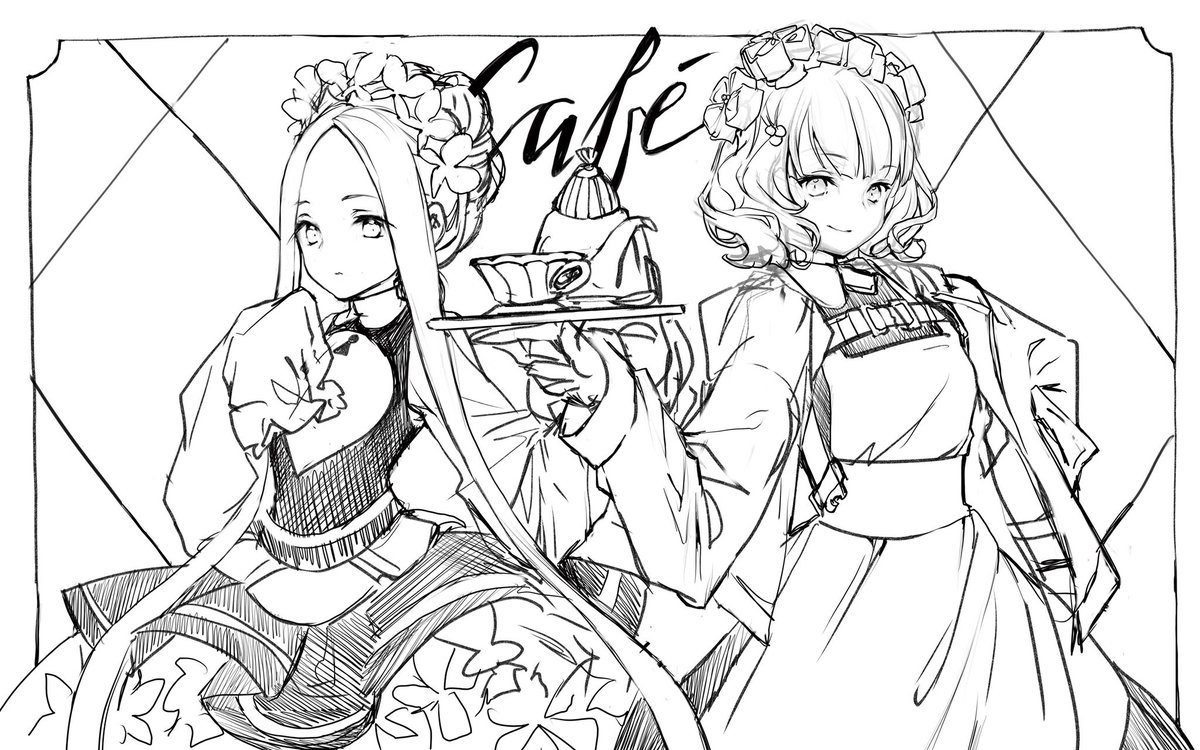 Foreigners cafe sketch 