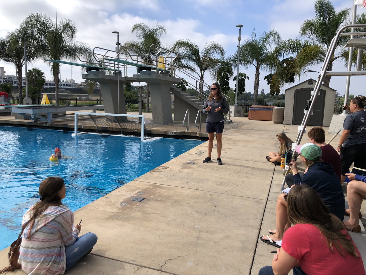 Great water session this morning with demos of skills and drills for goalies, 2meter/2m defenders, &amp; attackers.  Thanks <a href="/aztecwaterpolo/">San Diego State Water Polo</a> for helping us out.