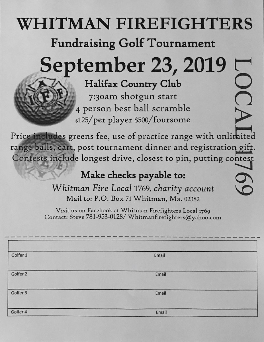 Join us for our 5th annual golf tournament September 23rd at Halifax Country Club.