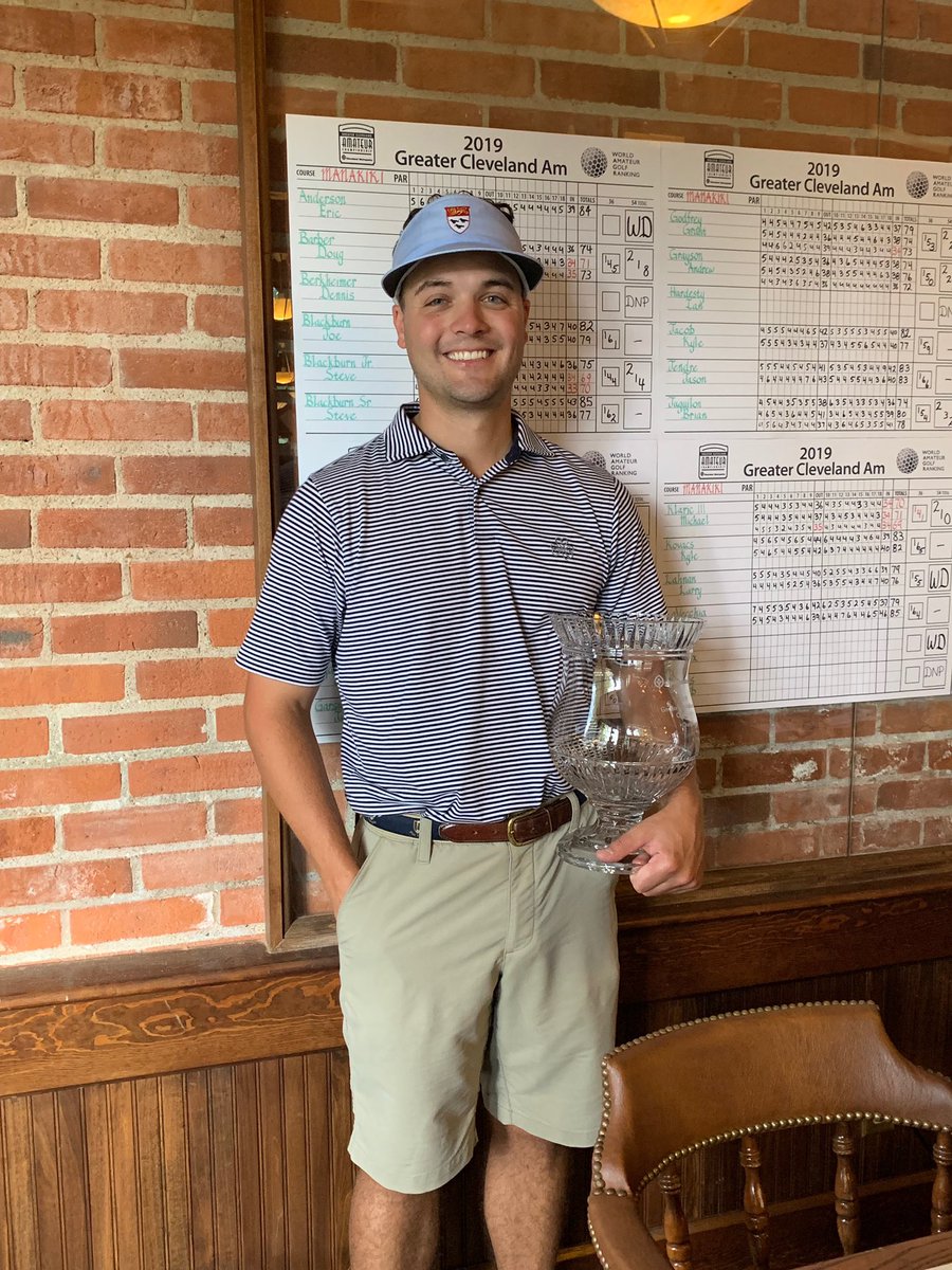CSU_Golf's tweet photo. Back to back weekends for alum @TedfordtheThird !! Michael shoots 69 to win the Cleveland Am after capturing the Summit Co Am last weekend for the rare double dip to start the month of August! https://t.co/ZwI190t2kW