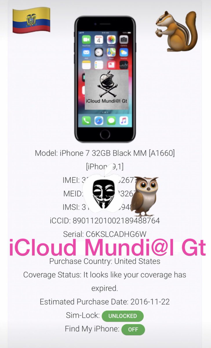 iCloudMundialGt's tweet photo. i-7 🇪🇨 🐠 🎣🤫🐿
✅ #SimCard
✅#Bestprice
✅#FastUnlock
✅#TheBestUnlocker.
✅#ProfessionalPlatform👍
✅#shortcode
✅#ShortlinkPrivate
https://t.co/z4OWtD3X03
https://t.co/W81UfCeuJs
https://t.co/LsQETm1JdP https://t.co/dJnOm34do4