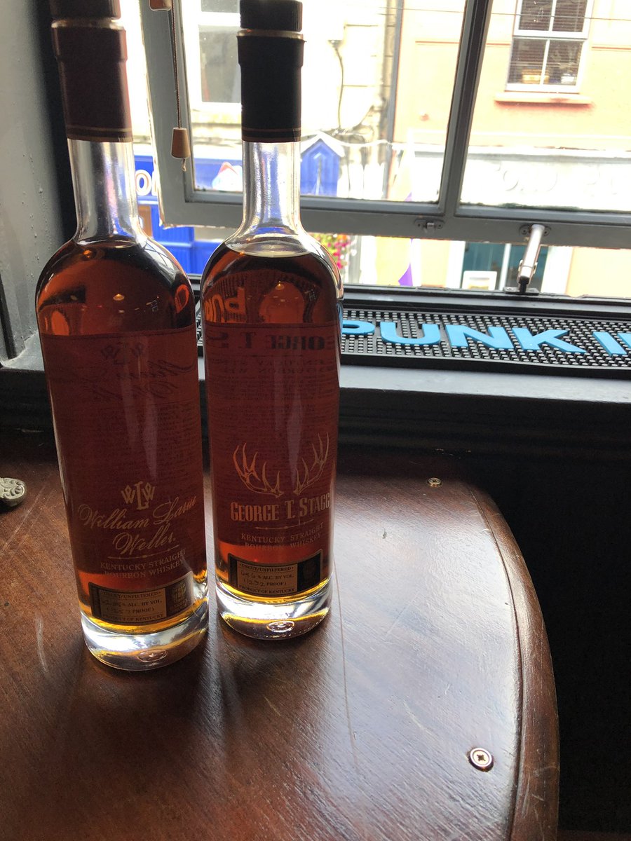 Our bourbon tasting with <a href="/HiSpiritsUK/">Hi-Spirits UK & Ireland</a> and <a href="/BuffaloTrace/">Buffalo Trace</a>. Thanks to Ian &amp; @thepaddyprince (in the beautiful shirt). 
We’re trying some George T Stagg and William Larue Weller.