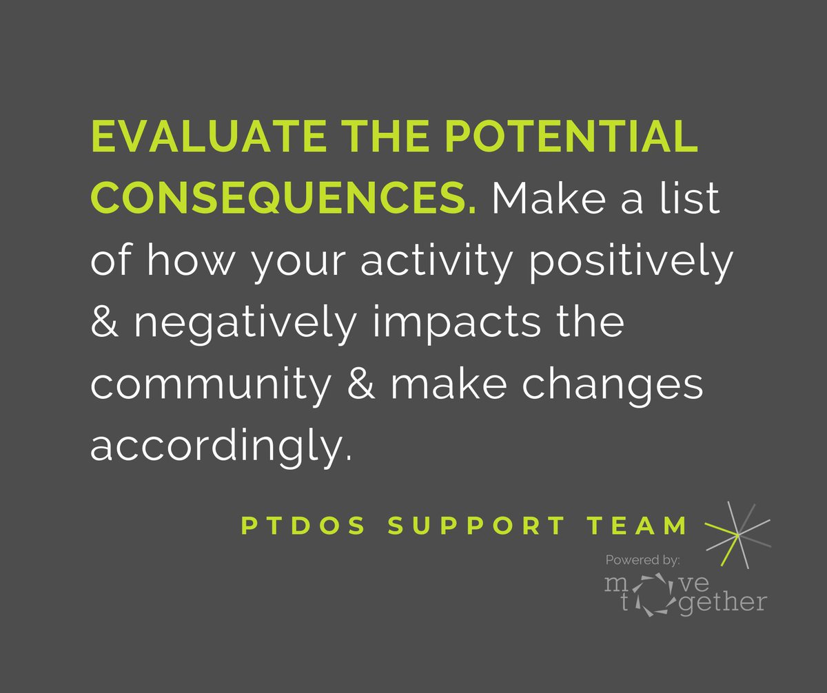 Evaluate the potential consequences of your #PTDOS project, both positive &amp; negative, by making a list. Make adjustments to maximize positive outcomes &amp; minimize negative results. The evaluation process should happen before&amp;after to improve future projects. #sustainability