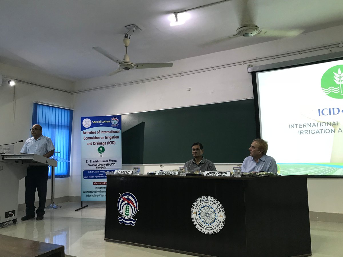 wrdm_iitr's tweet photo. #WRDM organized Special Lecture on Activities of International Commission on Irrigation and Drainage (#ICID)@iitroorkee. @Director_IITR @kansalml https://t.co/miDf1JhaaJ