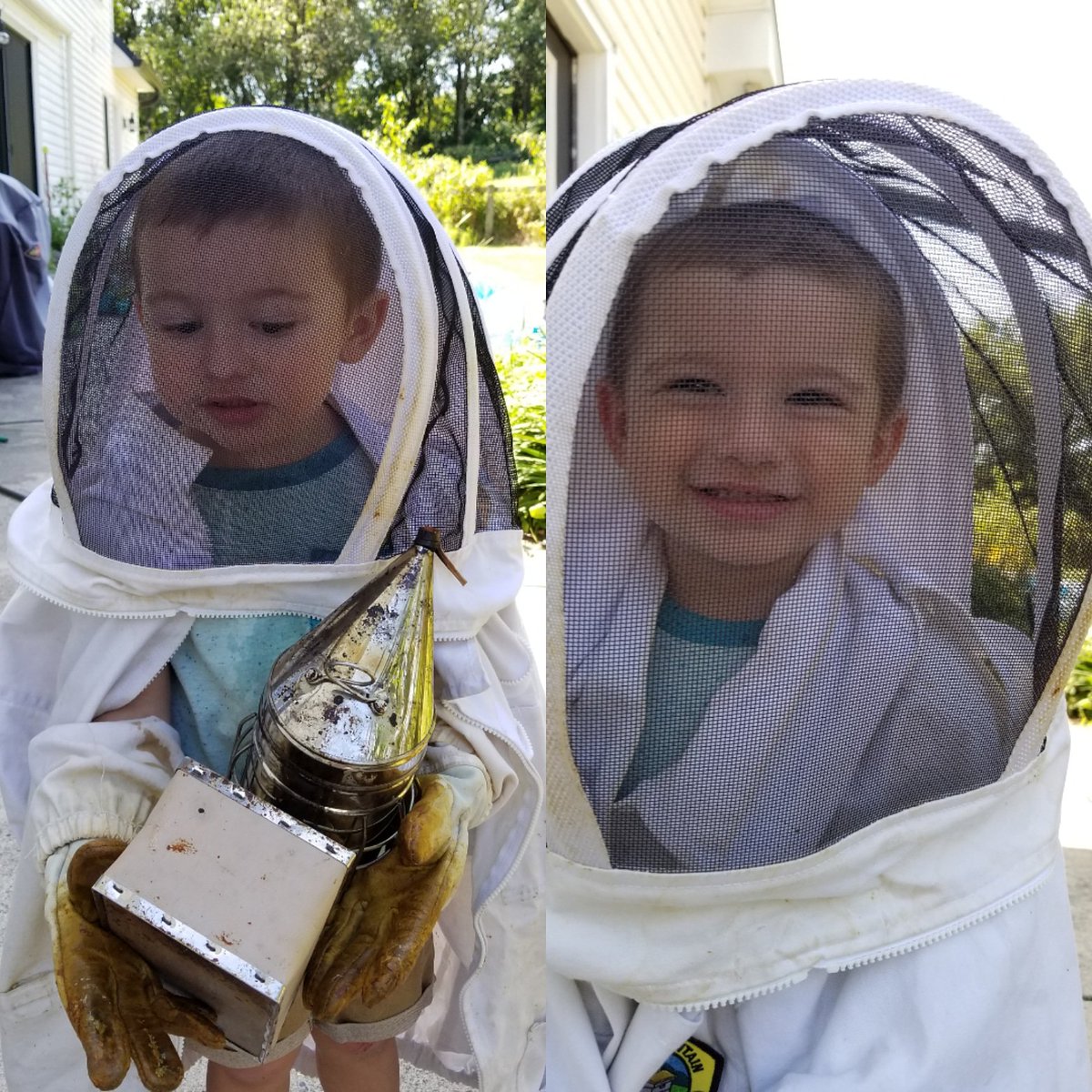 americanafarm's tweet photo. #futurebeekeeper #thenextgeneration #ilovebeekeeping #beekeeper #beefarmer #honeyfarmer #beesaremylife #honeybees #buzz #backyardbeekeeping #beekeepingadventures #beekeepersoftwitter #apiarylife #apiary #honeybeefarmer https://t.co/YM6ZIo4EbE