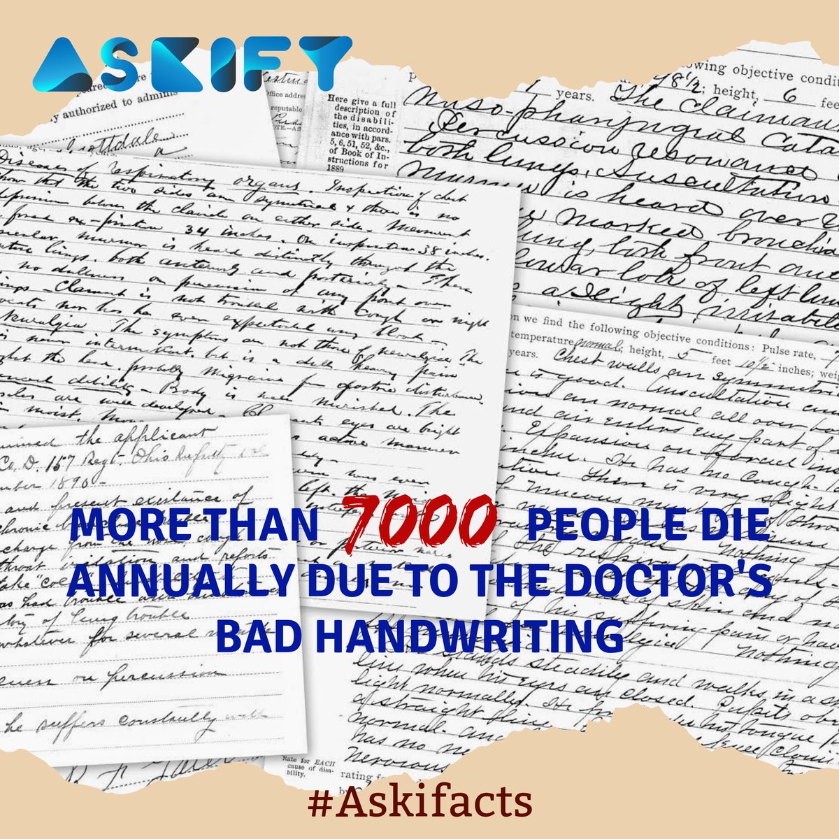 Askifyqna's tweet photo. Shocking Handwriting
#askifacts #askify #healthfacts #doctors #doctorfacts #handwriting #sloppyhandwriting #prescriptions https://t.co/xdh96to9XH