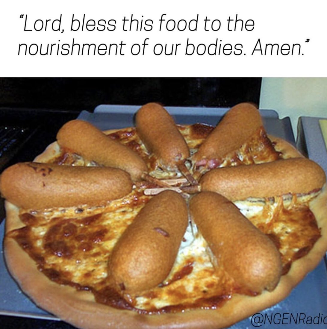 doncoxdiving's tweet photo. Leavened heaven deliciousness #corndogpizza https://t.co/PBaTSQ4J1o