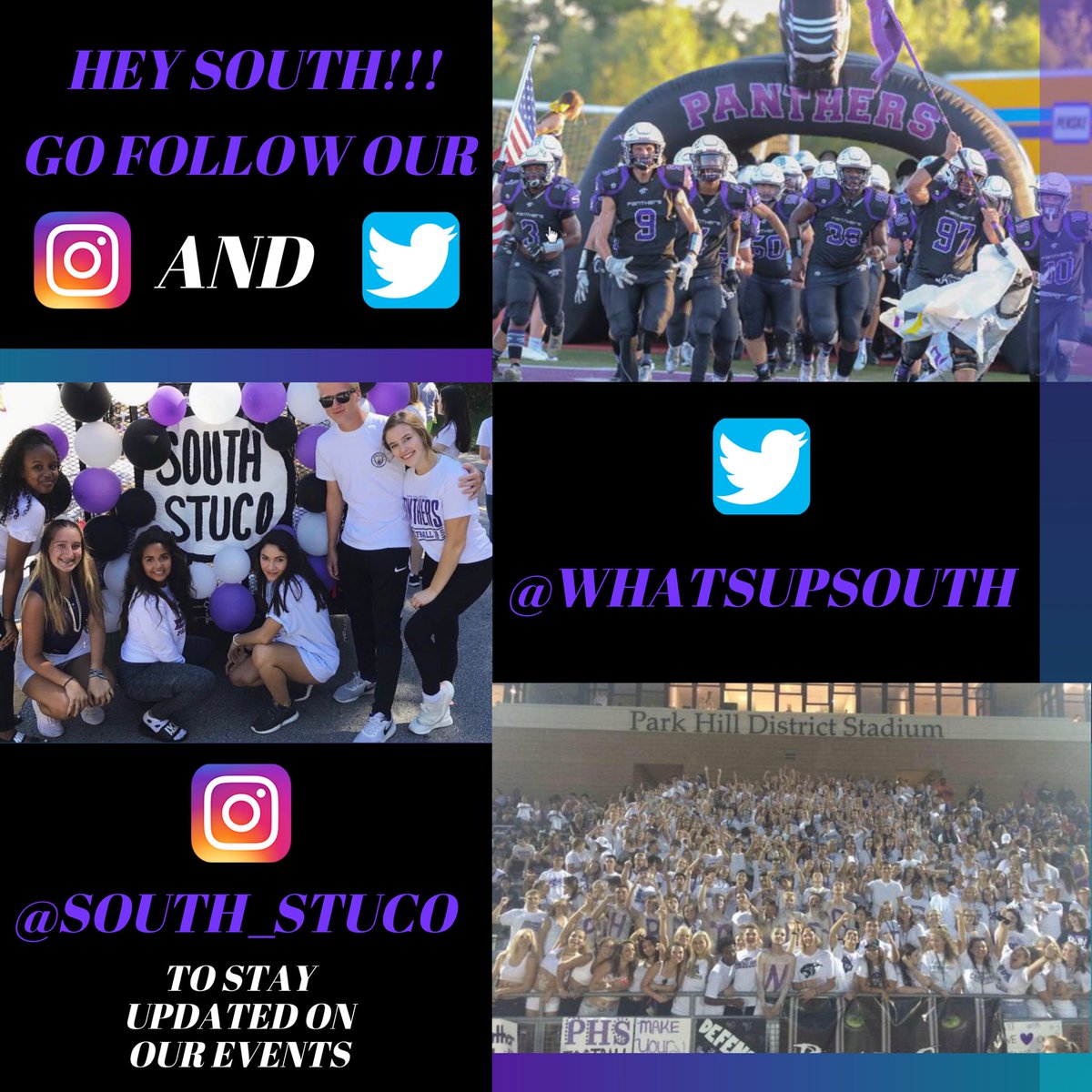 Make sure to follow our social media listed below to get all the updates on what’s going on at South this year!