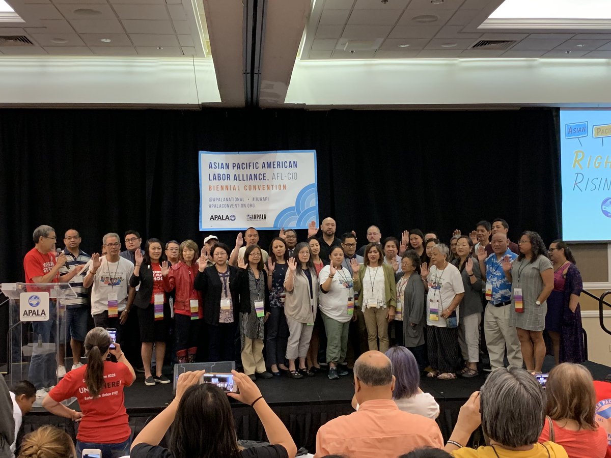 gregorycendana's tweet photo. The 2019-2021 @APALAnational executive board being officially sworn in! That concludes the 15th Biennial Convention! Congratulations, all! #APALArising https://t.co/SMdH7eG16K