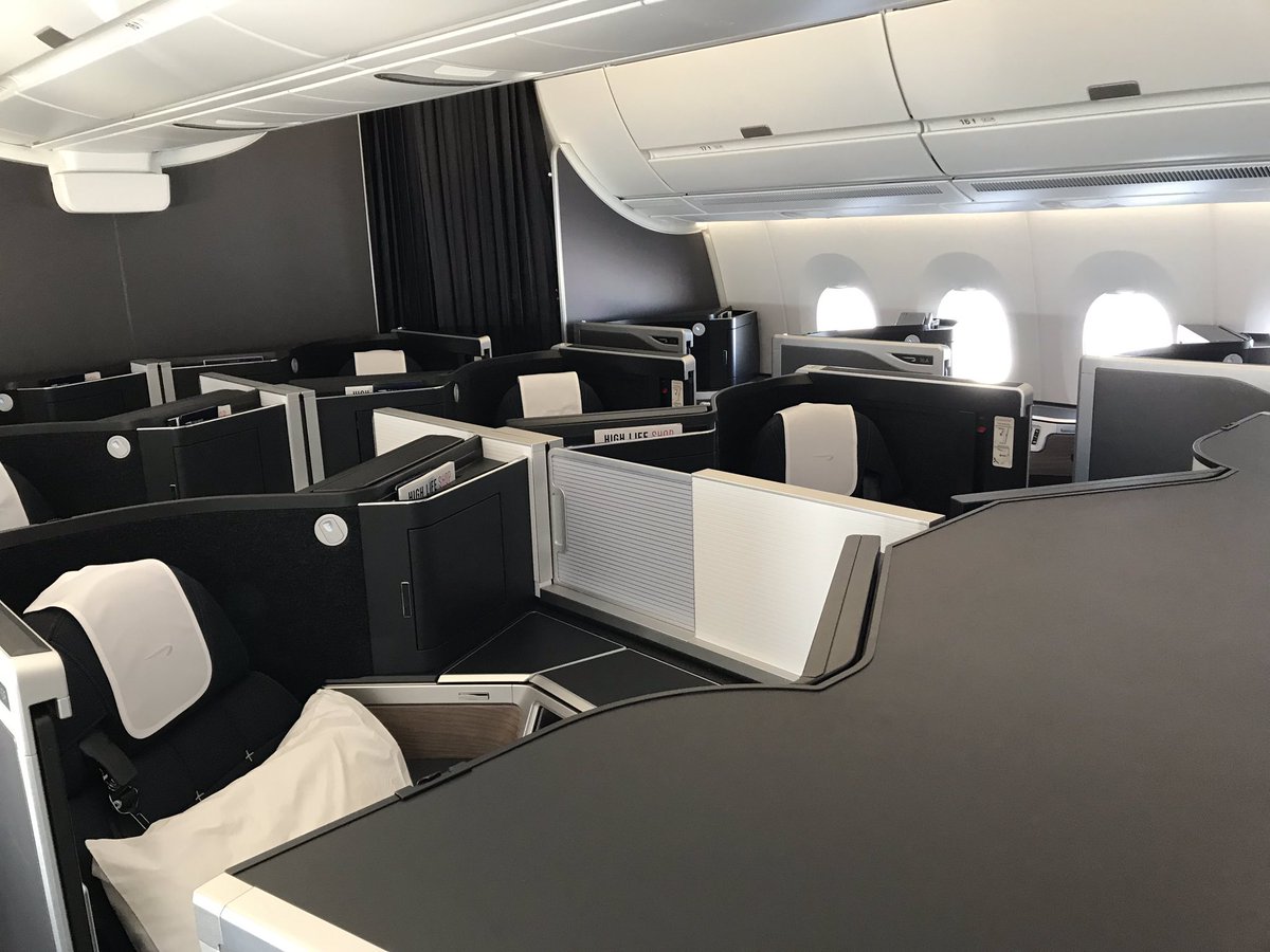 pilot_george_'s tweet photo. Great flight on @British_Airways tonight to @aeropuertoMAD on #BA464. Lovely crew, great food and a nice new #A350 aircraft. Club Suites are nice. Went a bit better than yesterday’s cancellation disaster! #BA100 #avgeek #aviation #A35K https://t.co/l6BuneBUVd