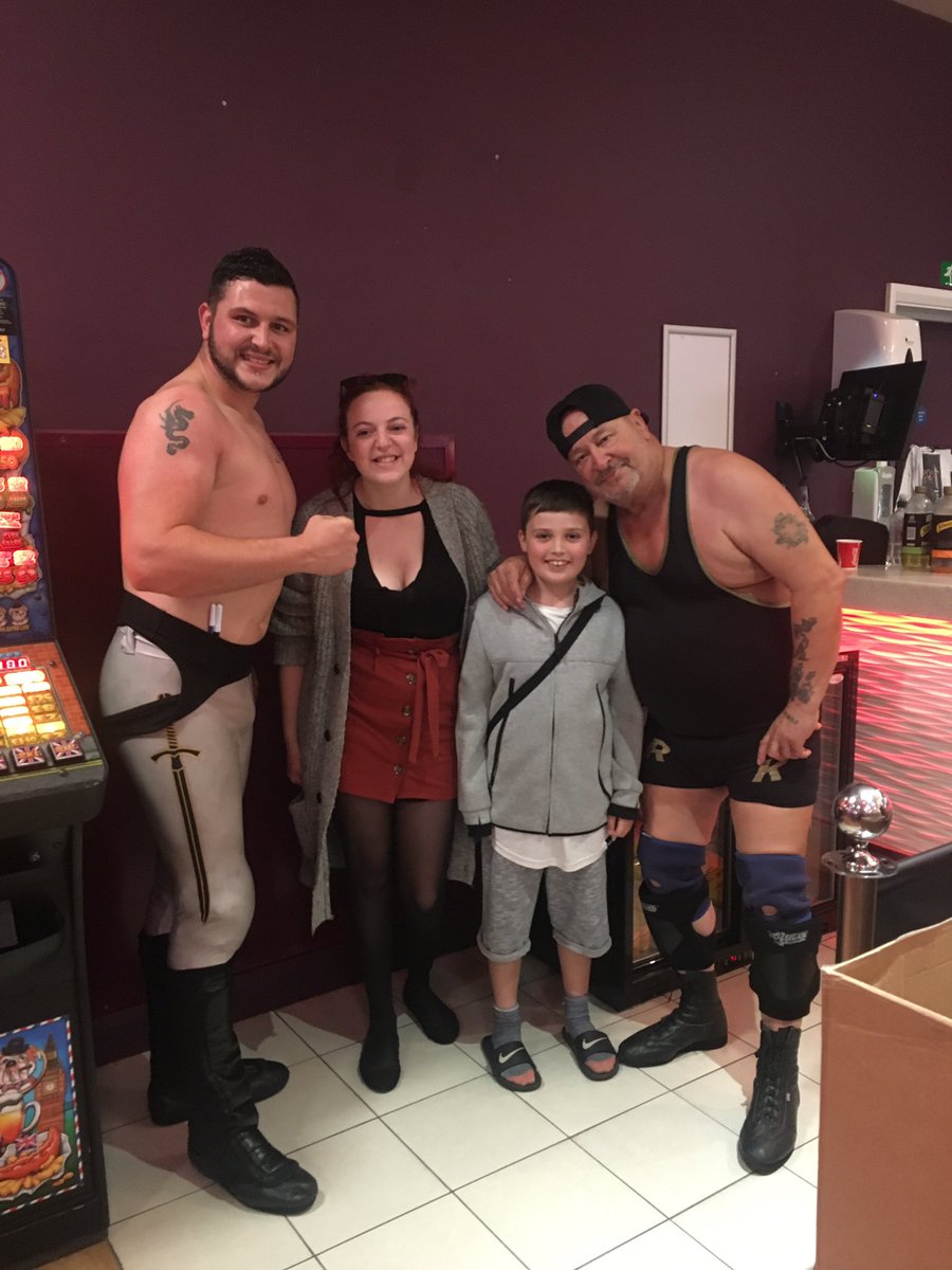 amycarter34's tweet photo. Couldn’t of asked for a better way to finish wrestling on a Sunday at caister! @ZakBevis @WAW_UK true inspiration right here! This family and company is honestly amazing and I’m so glad I’ve got and had the pleasure of watching these guys and girls wrestle❤️ https://t.co/Ubaol6PRSm