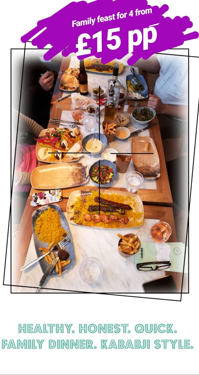 KababjiUk's tweet photo. Healthy. Honest. Quick.
Family Dinner. Kababji Style. From £15 per person 🤩 #masterofkababs #wedeliver #wimbledon #wimbledonvillage #lebanesefood https://t.co/qMw6tMsqfC