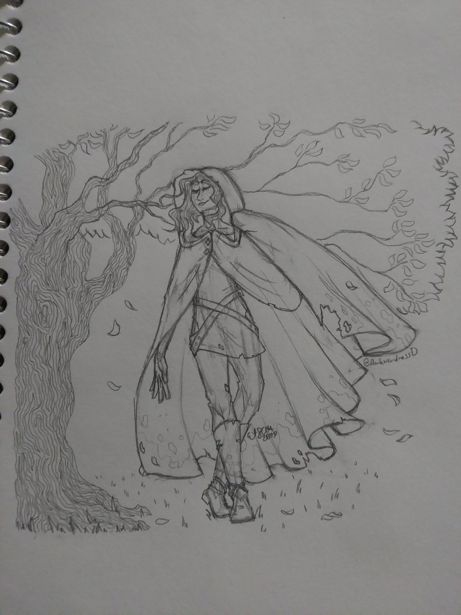 AwkwardnessD's tweet photo. this is MIRRDA my CLOAKSONA aka me but she lives in the forest &amp; has a pretty cloak &amp; fantasy wear
idk if cloaksonas are a thing but THEY ARE NOW ✨✌🏻🌹🍃🌲🌿🌳🌻🍂🌺 #cloaksona #forest #sketchbook https://t.co/moTRf4KbII