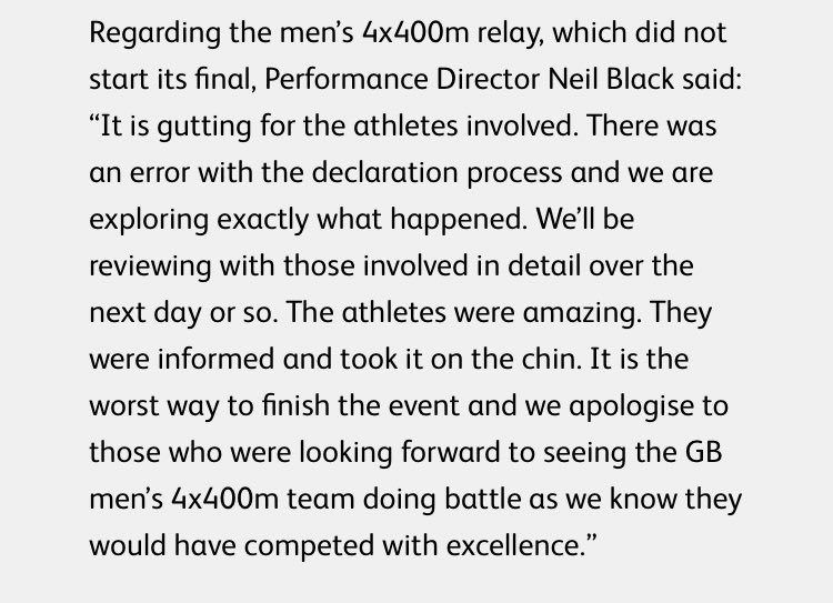 Frustrating not to see the next generation run tonight but it is what it is. Congrats to the rest of the British Team, was great to see athletes raise their game! Great to see Ben Williams over 17ms for the first time!