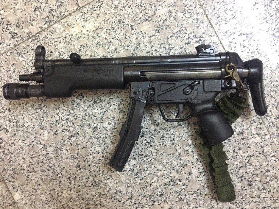 British Enfield MP5A3 with a Surefire weapon light handguard for sale in. 