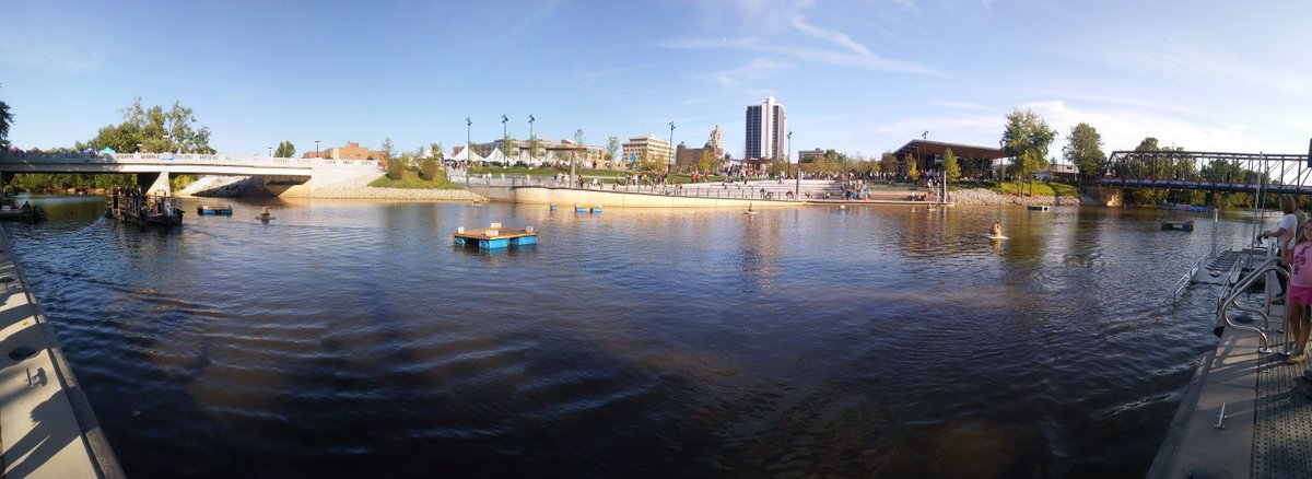 EricDoot's tweet photo. .@riverfrontfw's Promenade Park looks great, and downtown #FortWayne has reinvented itself over the last 10 years. As for Elijah, you had him at @Elmo appearance. #HelloNewPark #dtfw https://t.co/6fqlaARUhe