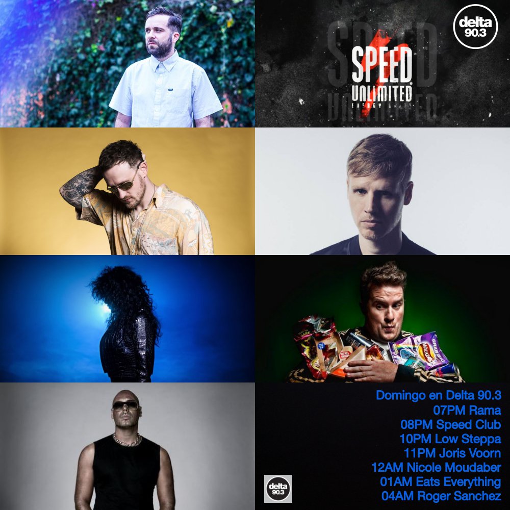 delta903fm's tweet photo. Hoy! en Delta 90.3
7PM Below by @DjRama
8PM @speedunlimited_ Presents #SpeedClub
10PM @Lowsteppa Boiling Point
11PM @jorisvoorn Presents Spectrum
12AM @NicoleMoudaber In The Mood Radio
1AM @eats_everything #EdibleBeats
4AM @djrogersanchez Release Yourself https://t.co/RGK2WaYIe1