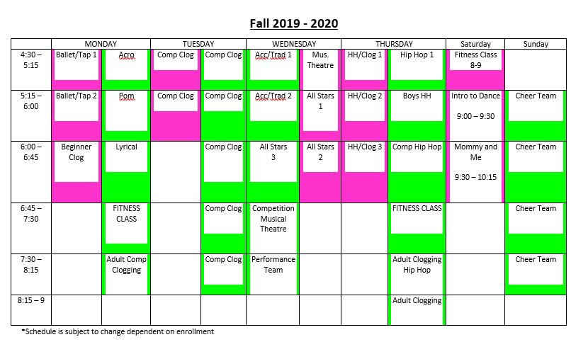 nedancestudio's tweet photo. Here is our Fall Class schedule! Clogging classes will be assigned at Open House!!! Make sure you come visit us on August 24th from 1-4pm so we can get you in the right classes!!! See you all there!! https://t.co/AKbGX8QIo7