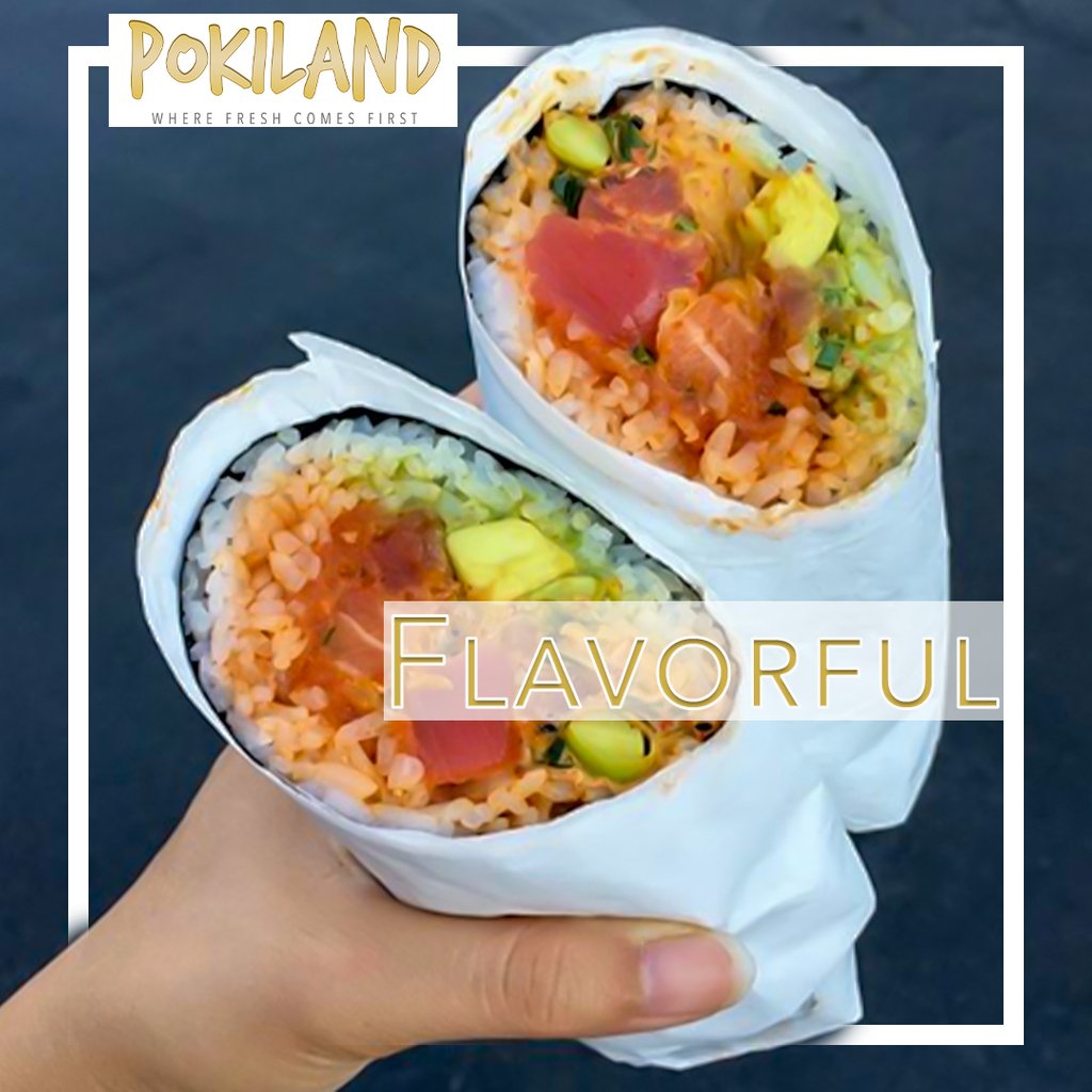 eatpokiland's tweet photo. Have you tried our Poki Wraps yet?
They are mighty delicious. 
So, stop on by and give them a try. https://t.co/QZmRd7AaED
