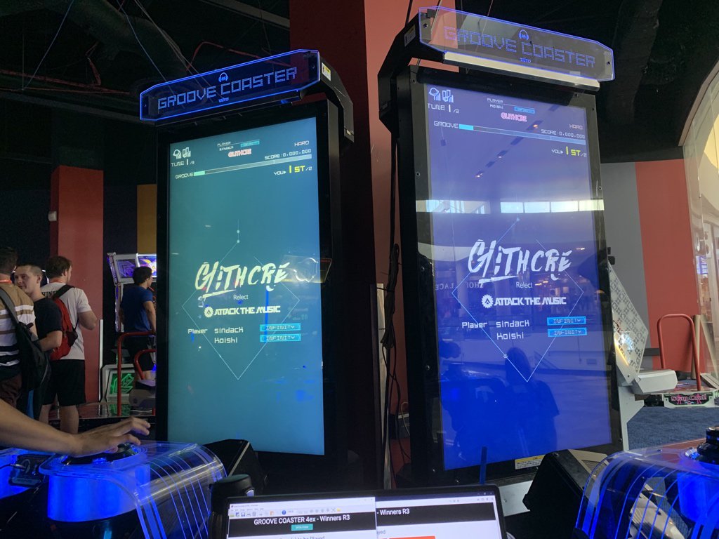 Spiritsnare's tweet photo. The Groove Coaster tourney at #InfinityStage continues, shoutouts to @AtkTheMusic bangers!! https://t.co/JmrYiMpGcT