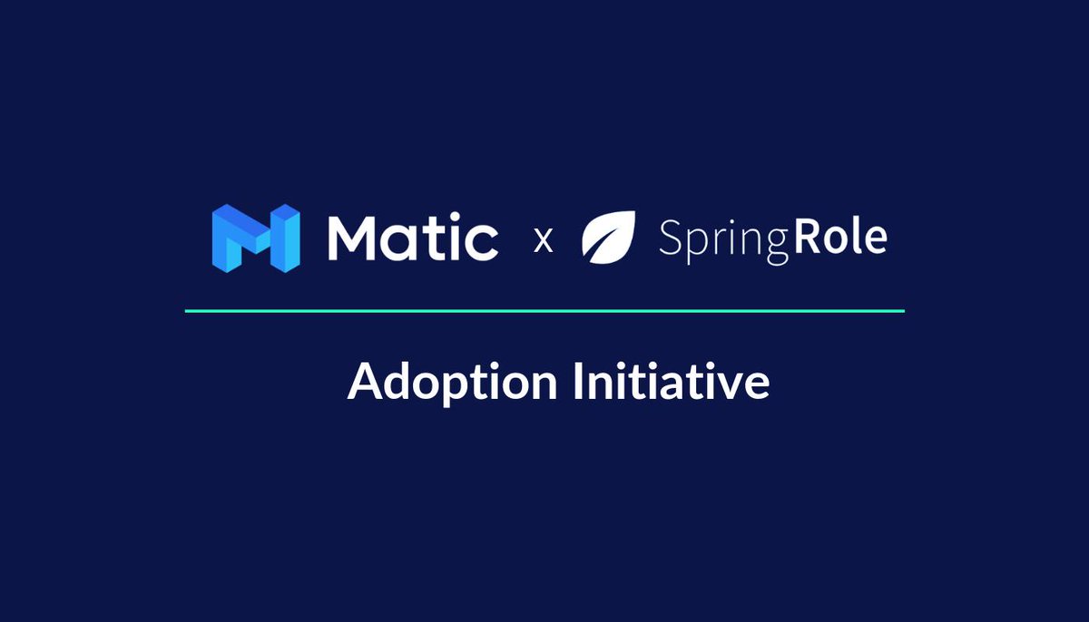 0xPolygon's tweet image. We're thrilled to announce an adoption initiative with @springroleinc, as part of our commitment to support ever-growing ecosystem of Dapps &amp;amp; lead the acceleration of blockchain adoption.
Reward of $300 in MATIC tokens are up for grabs for 10 lucky winners
blog.matic.network/matic-partner-…