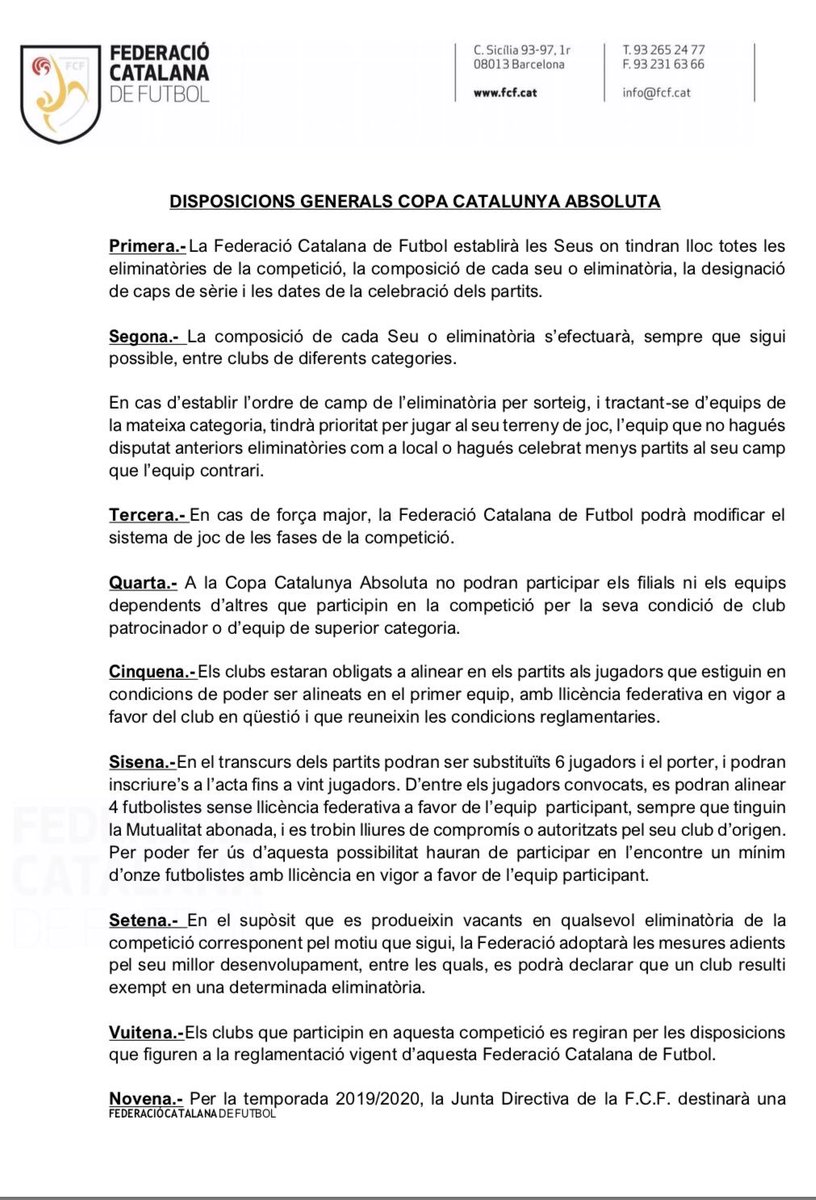 SantfeliuencFC's tweet photo. @CELHospitalet @uecastelldefels @josecanario10 Companys, segons la segona de les disposicions generals de la #CopaCatAbsoluta porteu 2 partits com a local i nosaltres 1. Ens veiem a Les Grases i com sempre serà un plaer!! https://t.co/zoIRD4y4LG