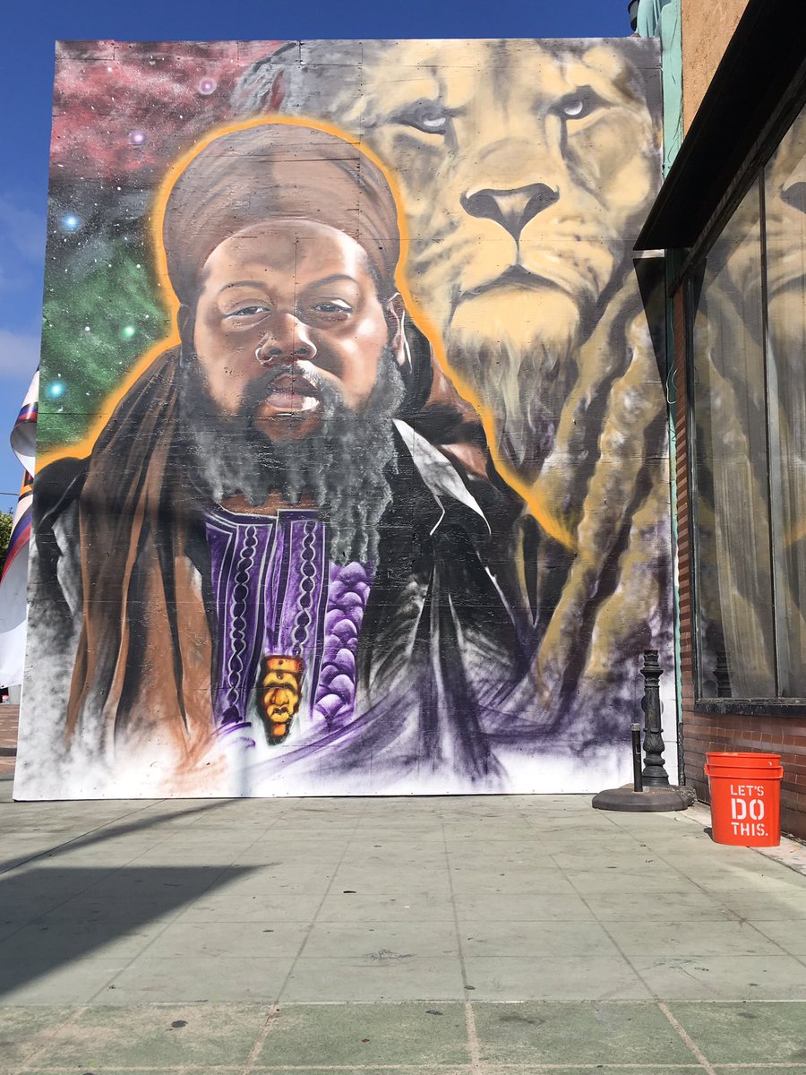 dee_142's tweet photo. Man the tribute that went on yesterday in Leimert Park for my brother @Ras_G was one that hit home, knowing this is where it started for him every Thursday night at Project Blowed!!! Long live Ras!!! Mural in Leimert #rasg #africanspaceprogram https://t.co/b5Gr8NUKiz