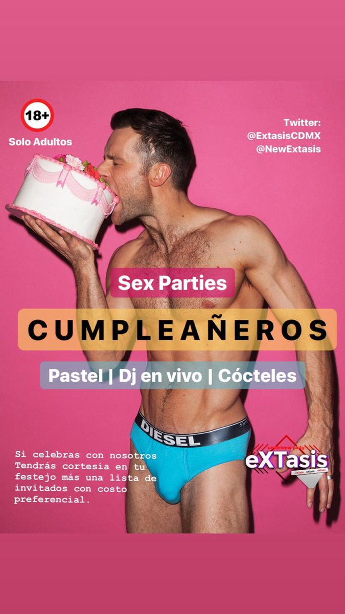 ExtasisCDMX's tweet photo. Organiza tu cumpleaรฑos en @NewExtasis y recibe cortesรญas de acuerdo a tu lista de invitados
๐๐๐ฆ๐ #SexPartyCDMX #NewExtasis
@orgyologoII @ElReyDelCatre @lord_cruising @AstorFuckerX @CuleadorapeloMX @PoppersFaceMX @CuleadorapeloMX @AstorFuckerX @i_cruising @sonsexyschicos https://t.co/yJD0ncbwUC