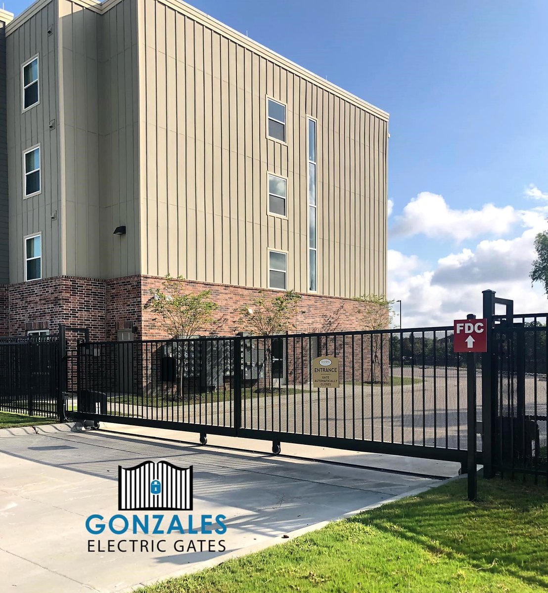 GonzalesGates's tweet photo. Another successful #jobcomplete at the new Meadows at Nicholson Apts near #LSU to LiftMaster CSL24UL slide gate operators - saw cut loops, safety beams, &amp; edge sensors. Proud to provide this beautiful gated commuity with a safe and reliable system for their residents &amp; staff! https://t.co/RqpshxjvYO