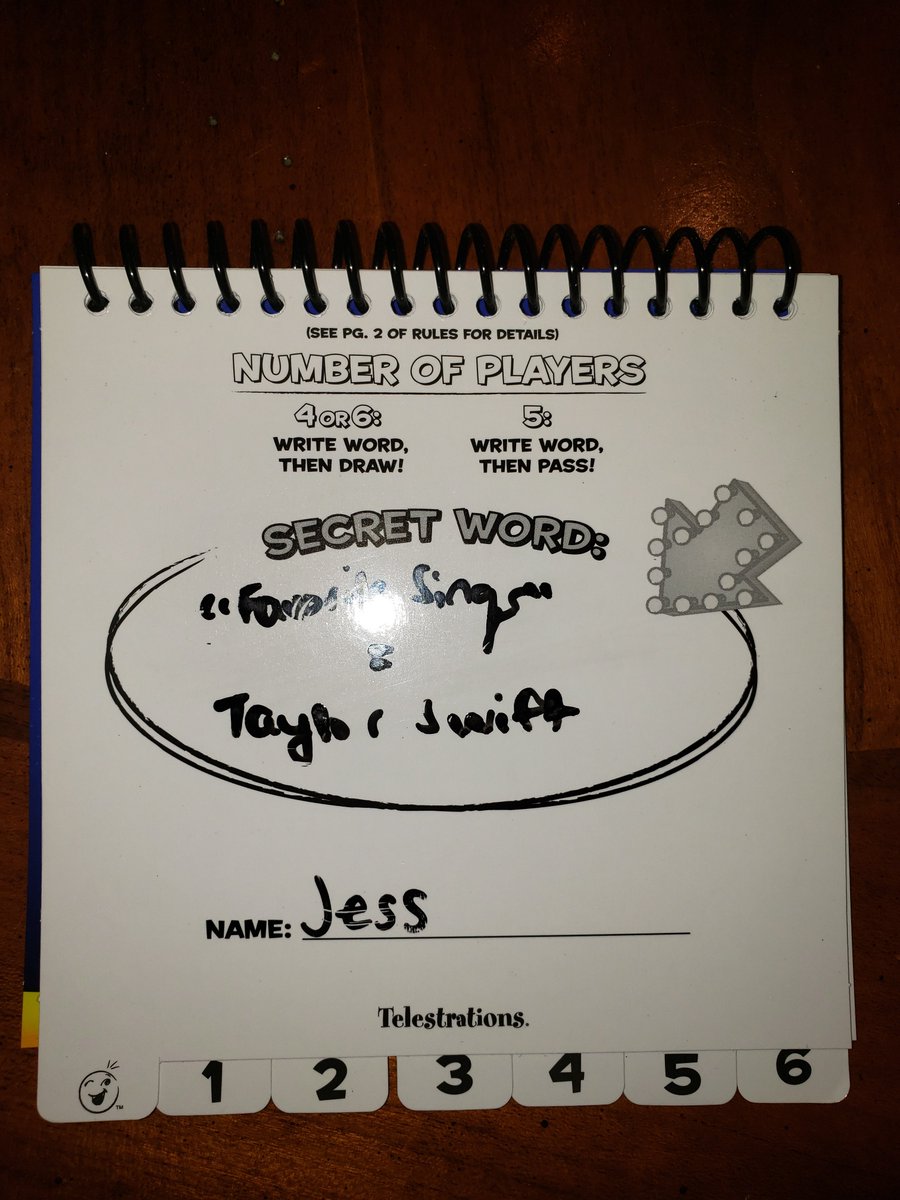 JesKrt's tweet photo. Playing Telestrations (basically pictionary telephone) with my boyfriend earlier, and the card said "favorite singer". I managed to draw this TERRIBLE version of @taylorswift13 (apologies), and he GUESSED IT. It was the palm trees😂 (fellow swifties will understand). #notanartist https://t.co/Bdy5cEWJA9
