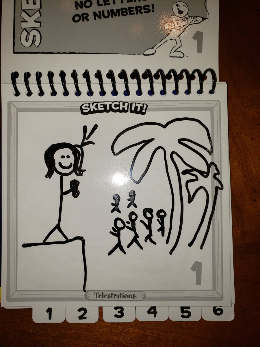 JesKrt's tweet photo. Playing Telestrations (basically pictionary telephone) with my boyfriend earlier, and the card said "favorite singer". I managed to draw this TERRIBLE version of @taylorswift13 (apologies), and he GUESSED IT. It was the palm trees😂 (fellow swifties will understand). #notanartist https://t.co/Bdy5cEWJA9