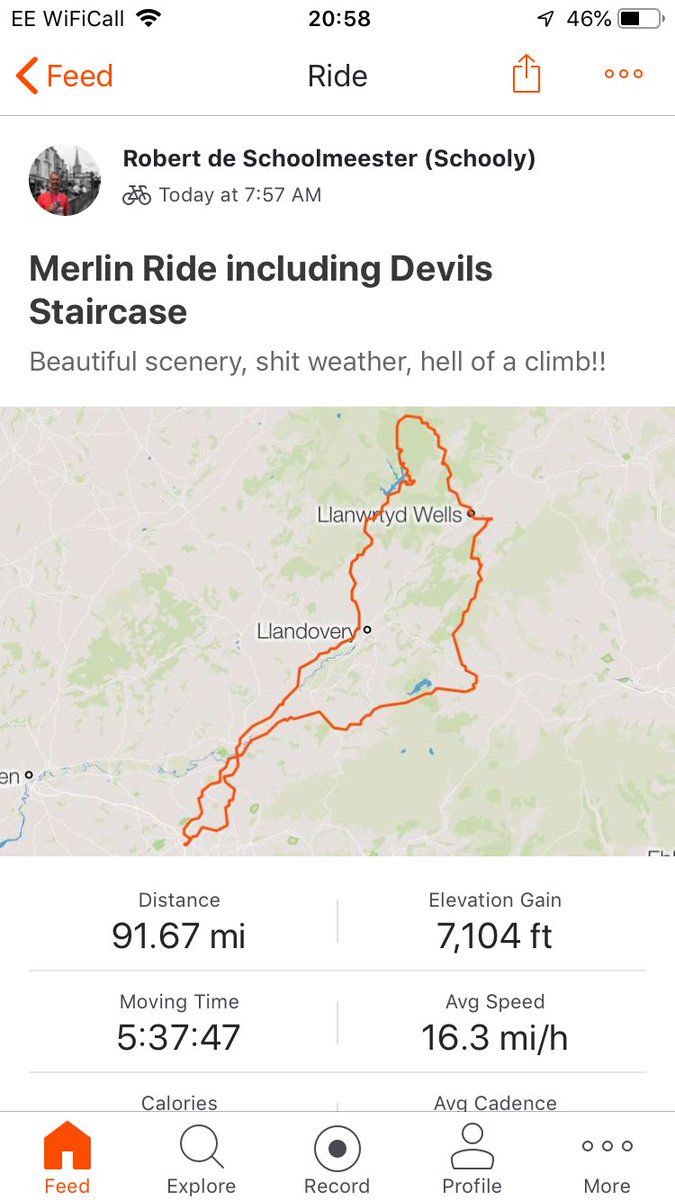 RobSchooly7's tweet photo. Nice quiet Sunday ride! Great well organised ride #Devilsstaircase #merlinride @CountyCycles https://t.co/kOrYoeI4uh