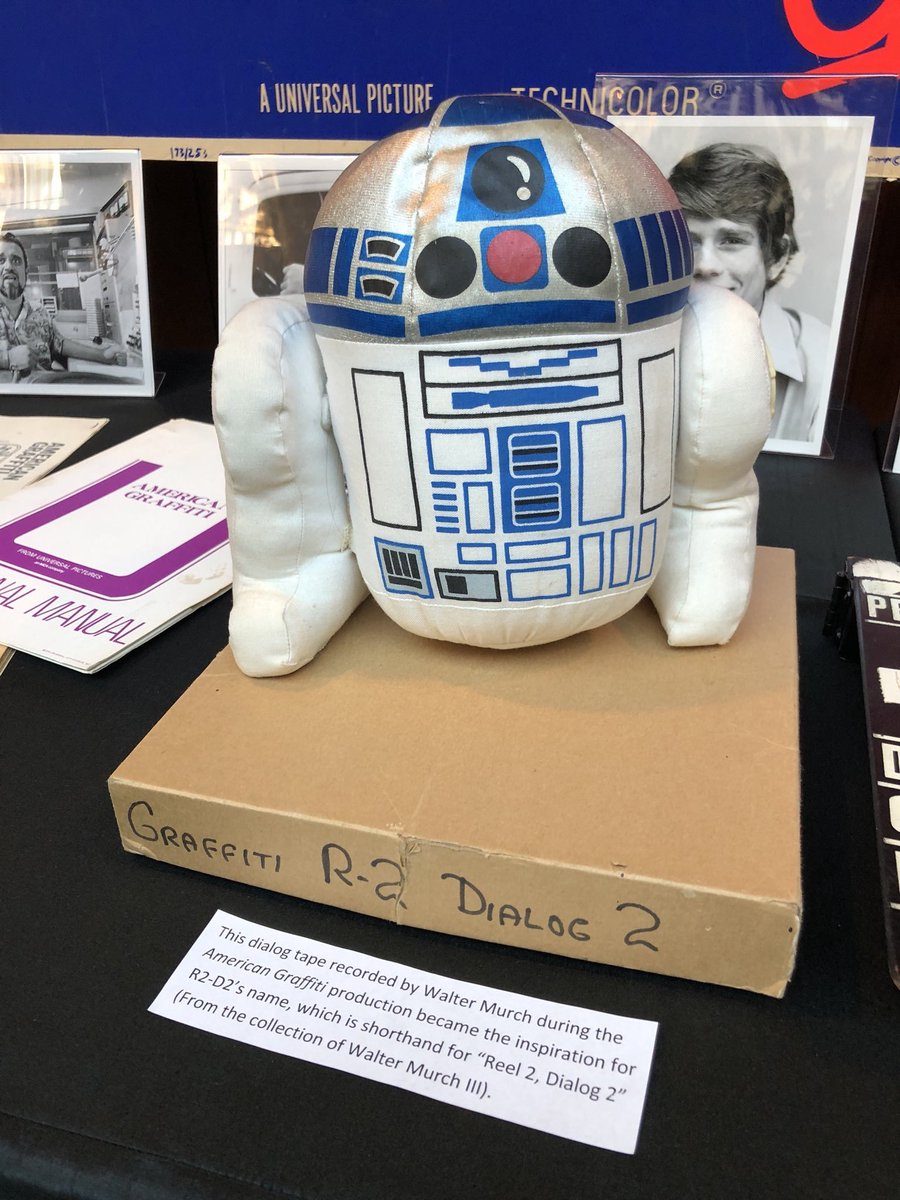 2. The actual “R2-D2” reel that Lucas spoke of turned up at an April 2018 Skywalker Ranch screening for American Graffiti, saved by the film’s sound designer Walter Murch. MYTH CONFIRMED(photo courtesy of  @missingwords)  #StarWars  https://twitter.com/missingwords/status/984599564869976064