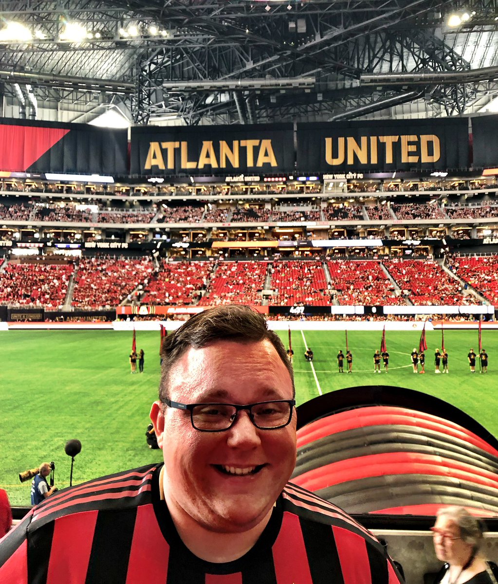 WadePrince's tweet photo. Happy 30th Birthday to our son, Alec! Celebrating at the @ATLUTD match. #5STRIPES #ATLNYCFCBDAY #ATLUTD with @mackmckelvey https://t.co/oqkqAsYhHE