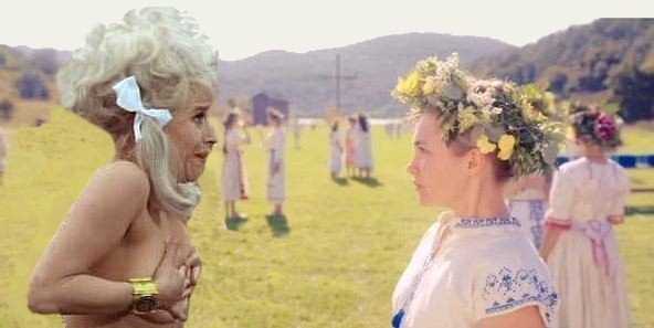 OdeonOfDeath's tweet photo. Carry On in Midsommar (1969)

Hilarious hijinks ensue when the Carry On crew go on holiday to a Swedish pagan commune. While Sid gets his leg over with some naughty Nordics, Kenneth Williams gets his face sawn off, and Jim Dale is burned alive in a hollowed-out Bernard Bresslaw. https://t.co/PILCR2HE8r