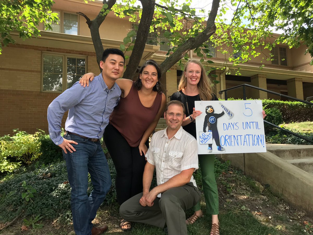 RockUotation's tweet photo. Would ya look at that, we’re only  5️⃣ days away from orientation!! Counting us down is the campus ministry team in front of the new Kateri community! #rockhurstuniversity #orientationcountdown https://t.co/Yr78EWvbmt