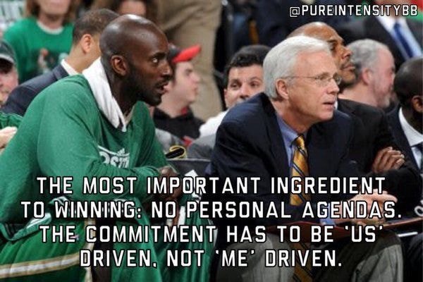 WinningCoaches's tweet photo. The most important ingredient to winning:  NO PERSONAL AGENDAS!

The commitment has to be US-driven, not me-driven.

via @PureIntensityBB https://t.co/0kS8MdTWk9