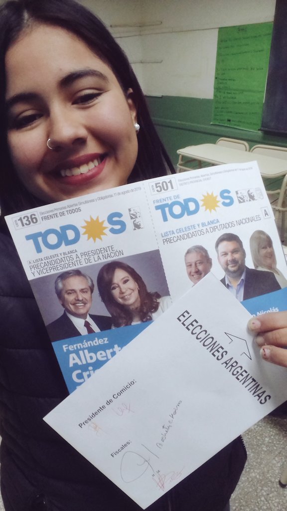 MaikaDiaz5's tweet photo. #YoVotoFF2019 
#YoVotoPorTodos
#FernandezFernandez2019 https://t.co/iK3NJlp1Bi